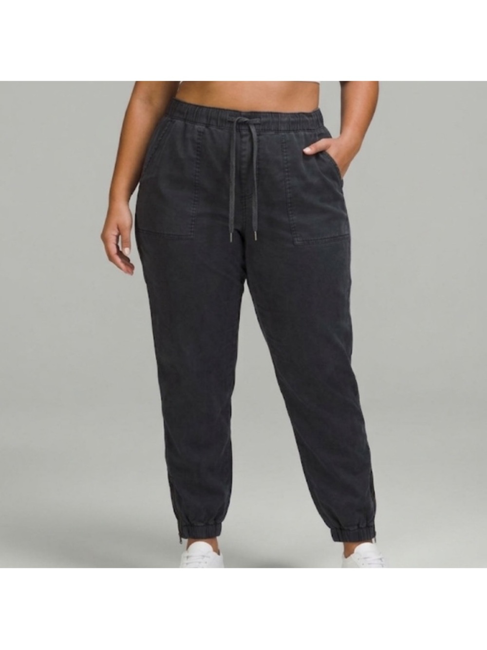 American Eagle Joggers Pants Size 16 Dark Grey Zip Ankles